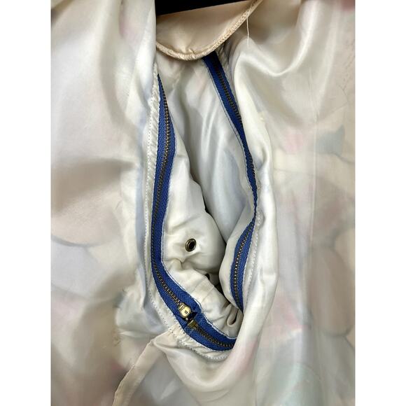 NWT Vintage 90s Silk Statement Bomber Convertible Vest Geometric Patchwork S - Picture 16 of 16